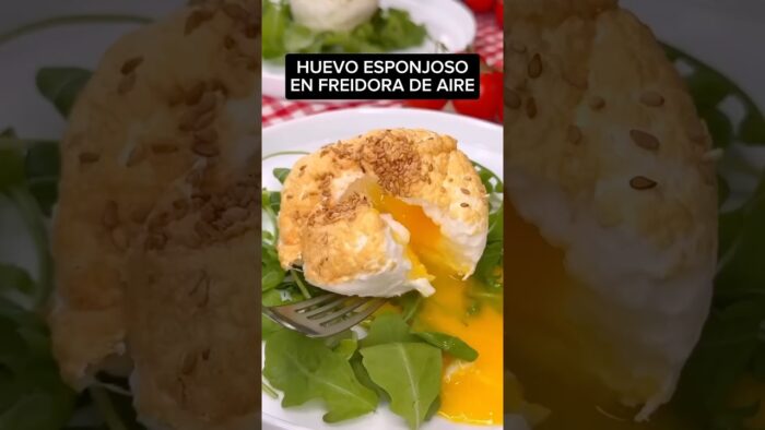 HUEVO NUBE en FREIDORA DE AIRE 🥚 #shorts #recetas