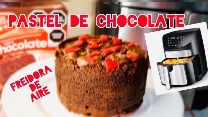 Pastel de chocolate en freidora de aire con pocos ingredientes