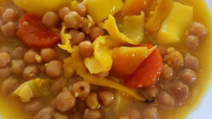 Potaje de sepia con garbanzos, fácil y rico con Thermomix