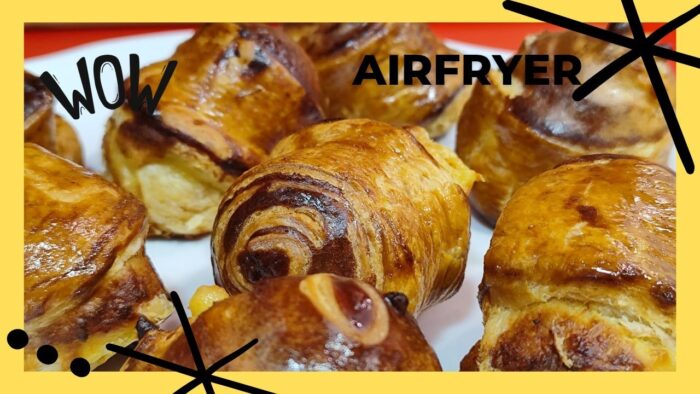 ROLLOS DE HOJALDRE DE CREMA PASTELERA EN FREIDORA DE AIRE: ! Fáciles y crujientes! 😋