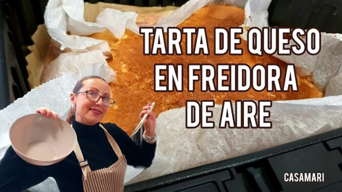 TARTA DE QUESO SIN MOLDE en la FREIDORA DE AIRE #recetas #tarta #queso