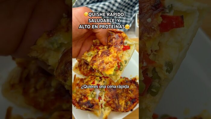 🫠TU CENA RÁPIDA Y NUTRITIVA, QUICHE SALUDABLE AL AIR FRYER😋#quiche#fitness#recetas#shorts#comida