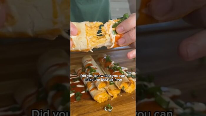 This quick and tasty appetizer will leave everyone wanting more! #airfryer #buffalochicken