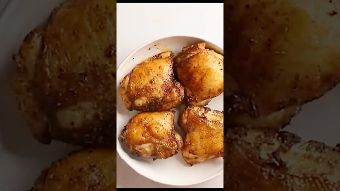 Air Fryer Chicken Thighs – Recipe in the comments!
