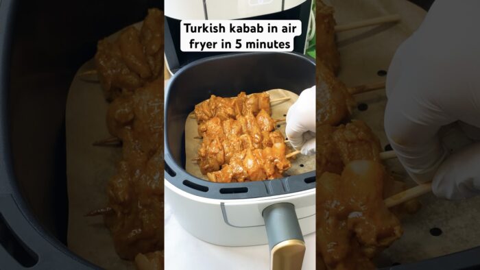 Air fryer Turkish kebab || kebab recipe in 5 minutes 🍖🤤🫶🏻 #tandoorichickeninairfryer #shorts