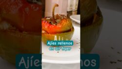 Ajíes rellenos en air fryer | Receta fácil y sabrosa #shorts