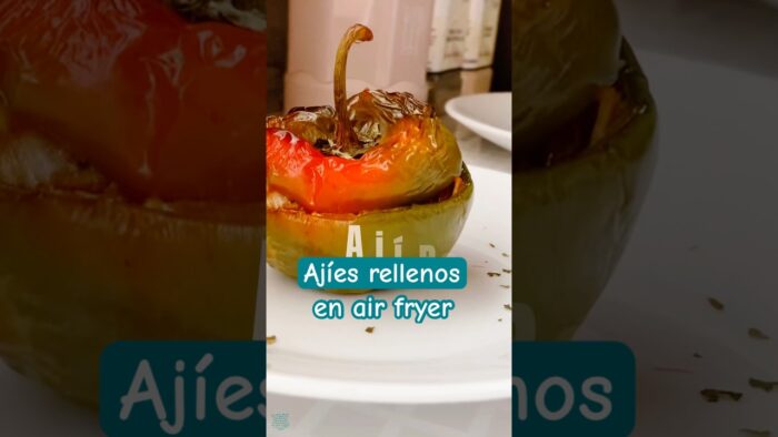 Ajíes rellenos en air fryer | Receta fácil y sabrosa #shorts