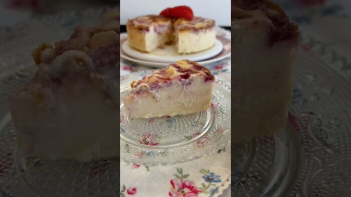 Cheesecake de leche condensada y fresas en Airfryer