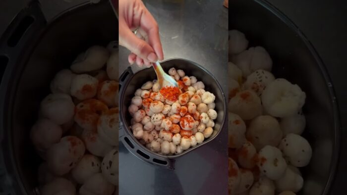 Crispy Makhana Air Fryer #airfryer #asmr #foodasmr #shorts #makhana #foodie #youtube #recipe #fyp