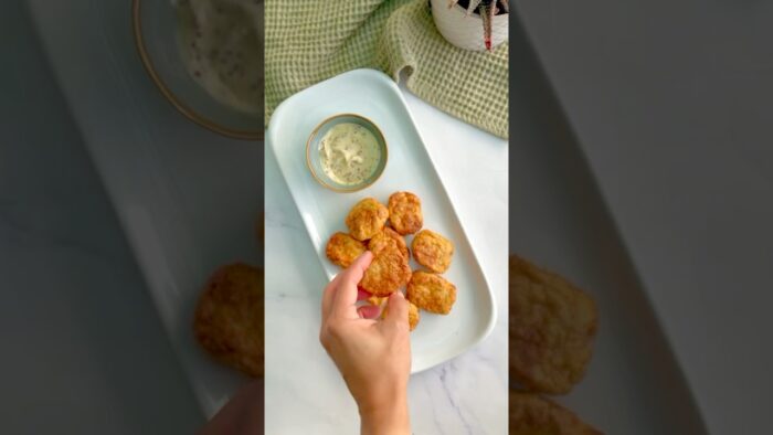 NUGGETS DE POLLO CON 3 INGREDIENTES✅SIN HARINAS✅SIN FREÍR. ¡ESTÁN SÚPER RICOS! #recetasfaciles