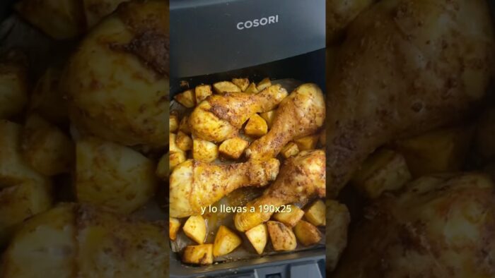 Pollo con patatas en airfryer🍗 #mapetitebouchee #pollocrujiente #recetas #viral #recetasairfryer