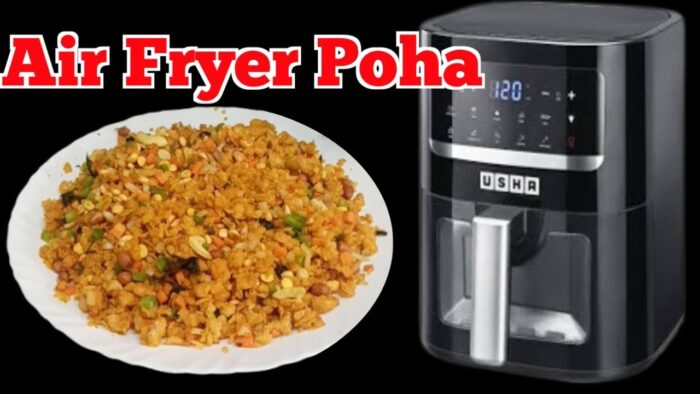 Receta de mezcla Poha para freidora de aire | ¡Un refrigerio indio saludable en 10 minutos!