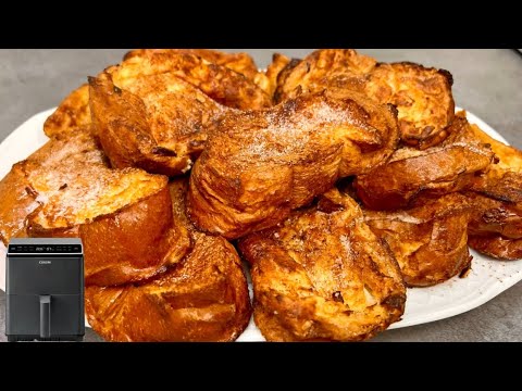 😍 TORRIJAS  DE LECHE EN FREIDORA DE AIRE 😎😋 salen buenísimas, receta completa #cosori #airfryer