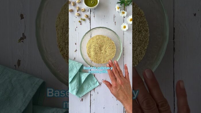 Tarta de queso y pistacho en freidora de aire – Recetas La Lechera #shorts