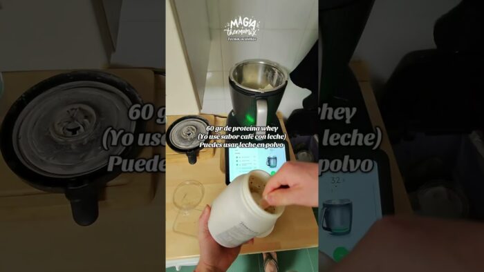 Tarta proteica sabor café con leche con Thermomix TM7 #cookidoo #Thermomix #TM7