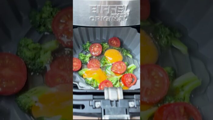healthy egg broccoli breakfast with air fryer #breakfast #airfryer #food #shorts