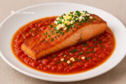 Salmón asado con tomate: receta tradicional con un toque especial