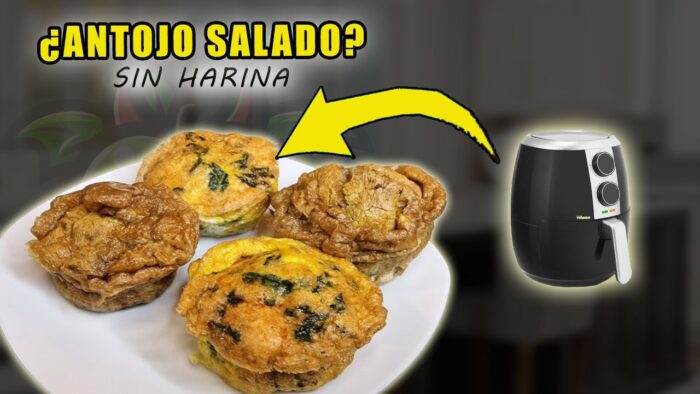 🧁¡Muffin de Verduras! Receta fácil en Airfryer 🥬2 Sabores
