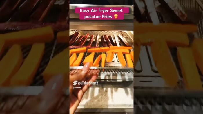 🍟AIR FRYER Sweet Potatoe FRIES! #recipe#fries#airfryer#shorts#viralvideo#fyp#healthyfood#colorful