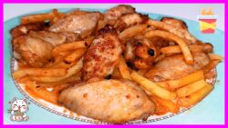 Alitas de Pollo Marinadas con Patatas en Airfryer 🍗😋