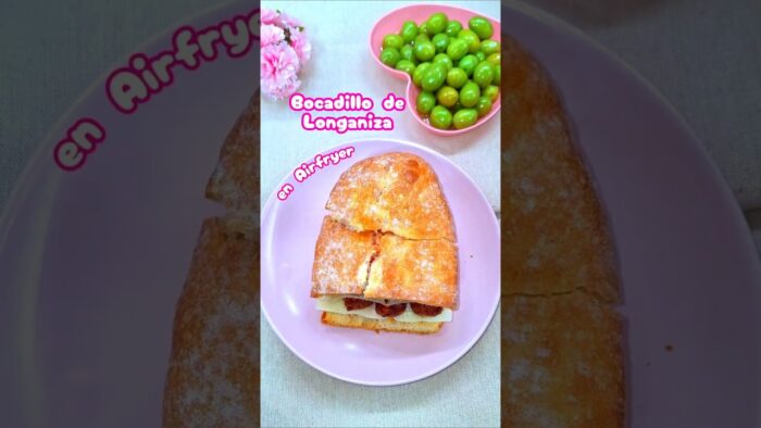 🌭 Bocadillo de Longaniza en Airfryer 🍅🧀  #receta #recetas #salchichas