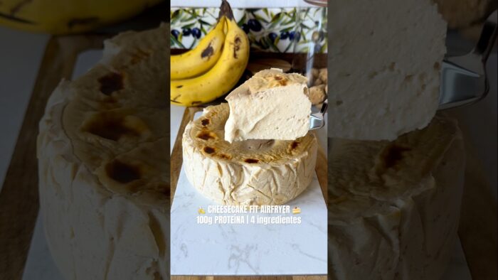 🍌 CHEESECAKE FIT PLÁTANO 100g PROTEÍNA EN AIRFRYER | #recetas #cheesecake #airfryer