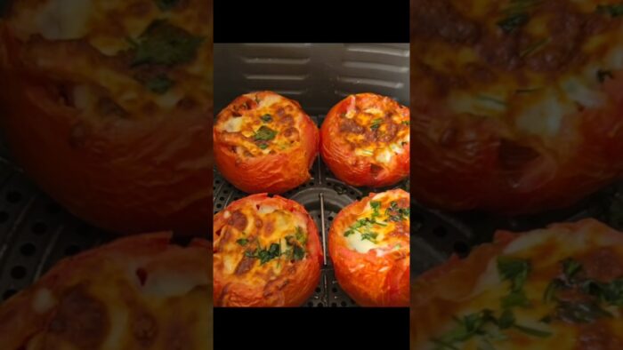 Cena en Airfryer | Tomates rellenos en Freidora de Aire #receta #airfryerrecipes #freidoradeaire