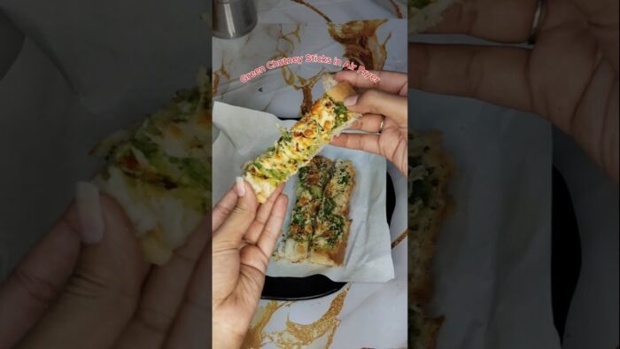 Ever tried green chutney sticks in Air fryer? 😋 #food #garlicbread #recipe #recipesbyriya