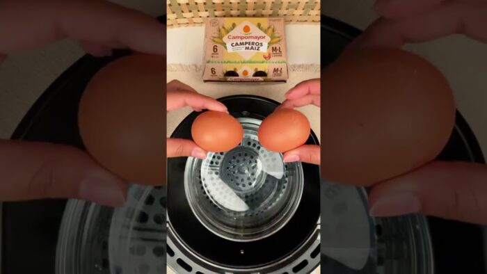 Huevos al agua en freidora de aire