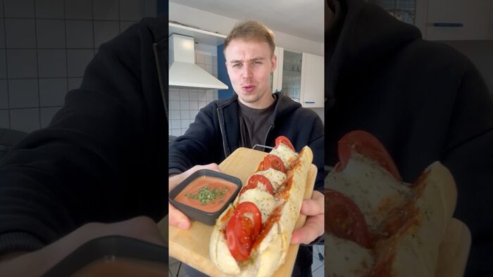 Mozzarella-Kräuter Baguette aus dem Airfryer!😍 #kochen #rezept