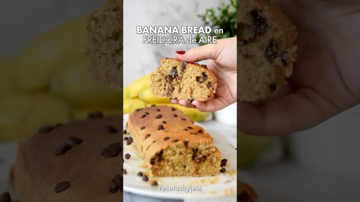 PAN de Plátano SIN HORNO 🍌 #bananabread #postresfaciles #receta #postressinhorno #airfryer #postres
