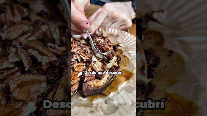 POSTRE en AIRFRYER 🍌🍫 #healthy #Saludable #Postresfit #postres #receta #recetas