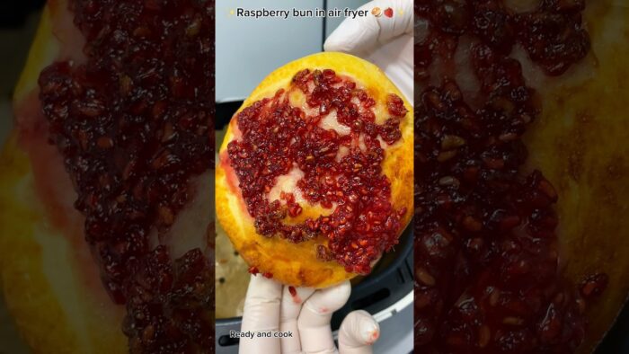 Raspberry gym bun in air fryer | easy sweet bun recipe