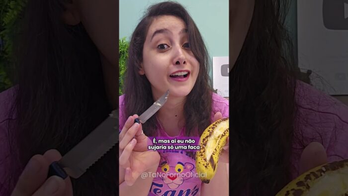 😍🍌 SOBREMESA FÁCIL Na Air Fryer Usando Só UMA FACA! | Banana com Doce de Leite e Sorvete! 🔥 #banana