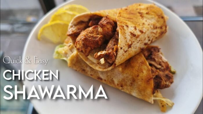 Shawarma de pollo | Receta fácil y rápida | Receta para freír en sartén y freidora de aire | ¡Rec…