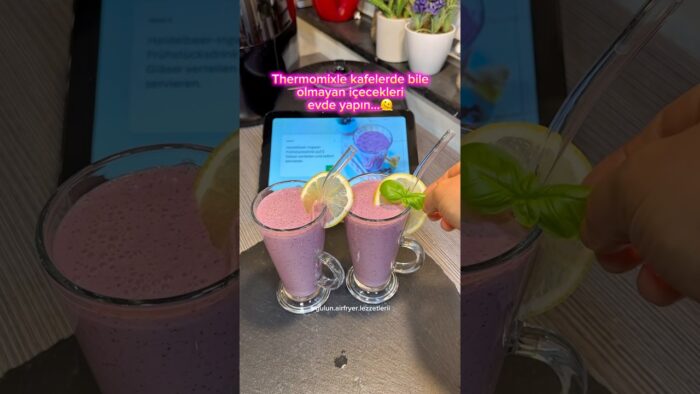 Thermomixle soğuk içecekler… Yaban mersinli ve portakallı…