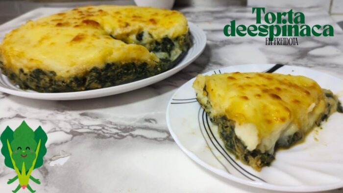 Torta de espinacas en freidora, receta culinaria fácil #parati #video #recipe