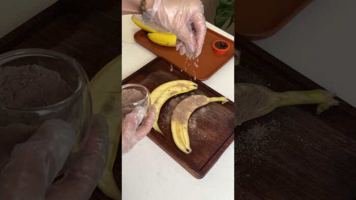 día15 – plátano con chocolate volcánico 🌋🍫#iceagle #airfryer #chickenbanana #chocolate #easyrecipe