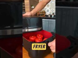 what happens when you air fry tomatoes like this… 😱🍅 #recipe #foodie