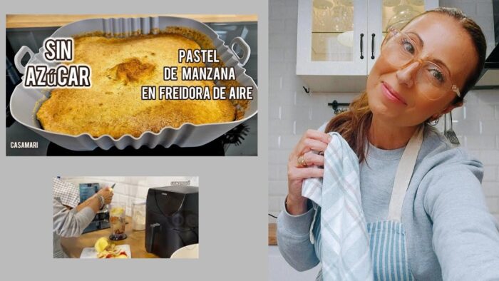 ¿Conoces la receta de Tarta de Manzana  SIN AZÚCAR ?🍎 Realizada en la freidora de aire  #receta