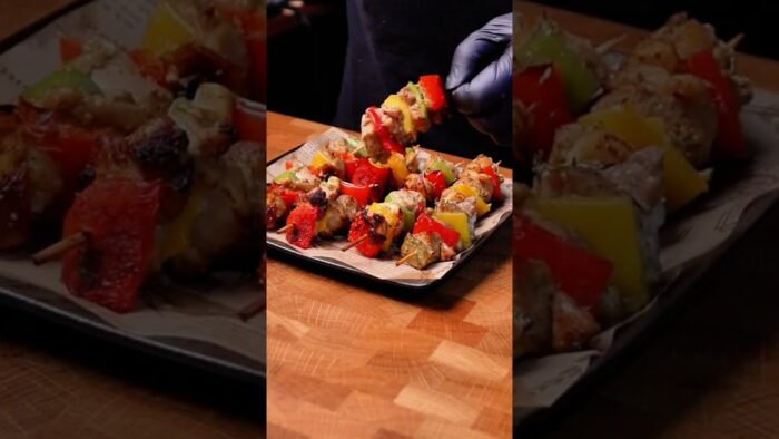 Air Fryer Barbecue Skewer Kebab Recipe #BBQKebab #HealthyGrilling #EasyDinner #baking #foryou