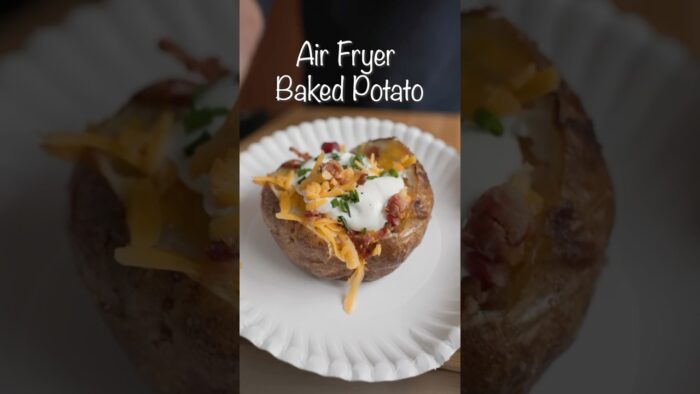 Air Fryer Crispy Baked Potato Recipe! #cooking #airfryer #airfryerrecipes #recipe @typhurculinary