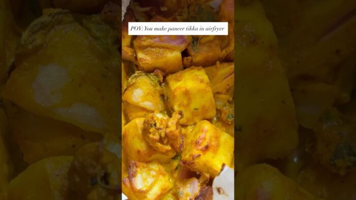 Airfryer m paneer tikka 😱 Easy paneer tikka recipe #ashortaday #shortaday #paneertikka #paneer