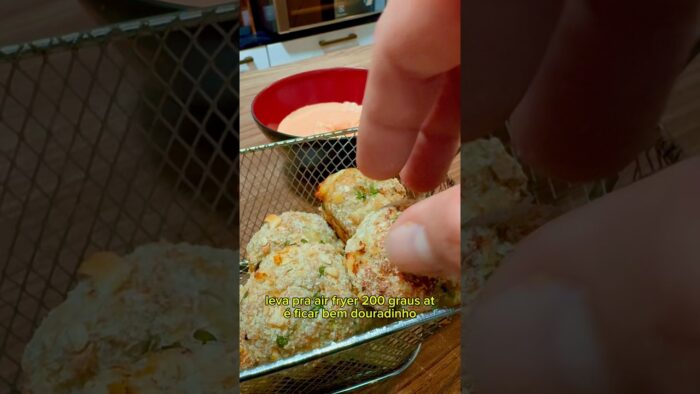 Bolinho de Linguiça FIT – na Airfryer por+dieta e-hamburgueria