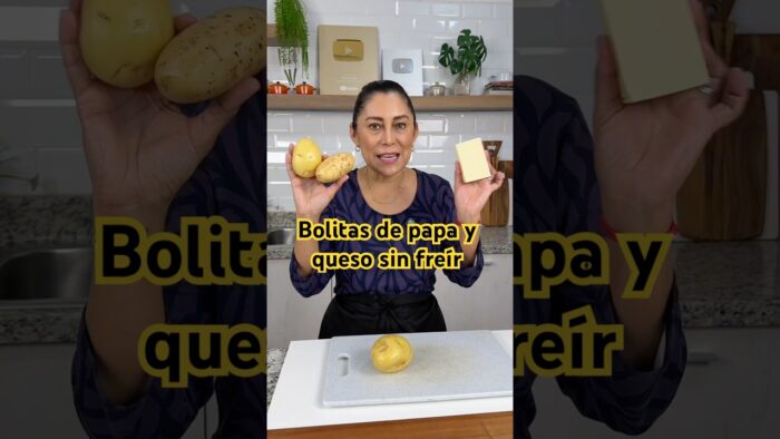 Bolitas de Papa y Queso sin freír. Fáciles y más saludables. Solo 2 ingredientes #shorts #recetas