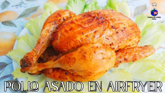 Cómo hacer el MEJOR POLLO ASADO en FREIDORA DE AIRE   🍗 Crujiente por fuera, tierno por dentro