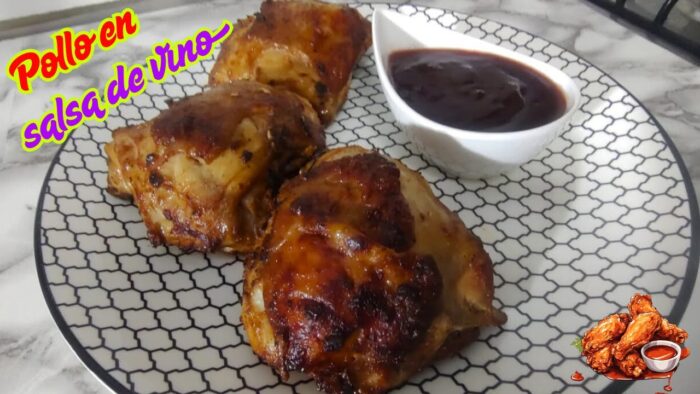 Deliciosa receta de pollo en freidora  con salsa de vino tinto 🍷 #parati #recetas