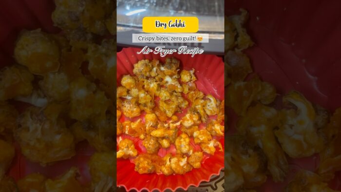 Dry Gobi Air Fryer Recipe📢 Crispy without oil? Yes please😍#drygobi #airfryerrecipes #healthysnack