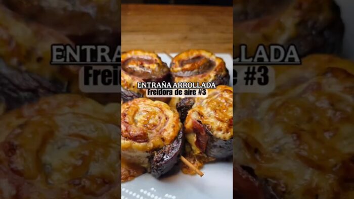 ENTRAÑA ARROLLADA!! #airfryer #entraña #carne #queso #cheese #recetas #chimichurri #freidoradeaire