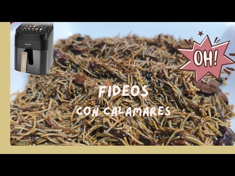 ❗FIDEOS CON CALAMARES EN FREIDORA DE AIRE!! Listos en 1️⃣5️⃣ minutos 😲